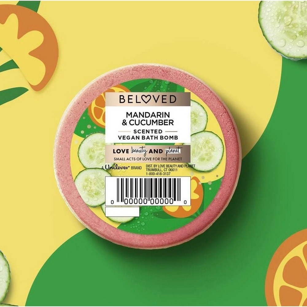* Beloved Mandarin & Cucumber‎ Water BathBomb - 4.2oz NEW & SEALED*